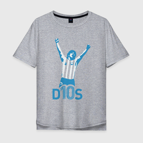 Мужская футболка хлопок Oversize с принтом Maradona - Dios в Екатеринбурге, 100% хлопок | свободный крой, круглый ворот, “спинка” длиннее передней части | argentina | diego | football | maradona | messi | аргентина | гол | диего | игрок | марадона | месси | мяч | рука бога | спорт | футбол | футболист | чемпион
