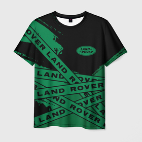 Мужская футболка 3D с принтом Land Rover - Strokes (Tapes) в Белгороде, 100% полиэфир | прямой крой, круглый вырез горловины, длина до линии бедер | auto | defender | land | logo | moto | range | rover | symbol | авто | автомобиль | гонки | дефендер | знак | краска | ленд | ленты | лого | логотип | логотипы | лэнд | марка | машина | мото | полосы | ровер | рэндж | символ | символы