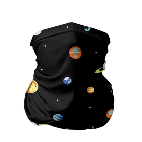 Бандана-труба 3D с принтом Планеты в космосе в Новосибирске, 100% полиэстер, ткань с особыми свойствами — Activecool | плотность 150‒180 г/м2; хорошо тянется, но сохраняет форму | венера | звезды | земля | иллюстрация | космос | паттерн | планеты | рисунок | сатурн | черный | юпитер