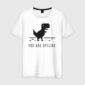 Мужская футболка хлопок с принтом Programm v 1.0 в Екатеринбурге, 100% хлопок | прямой крой, круглый вырез горловины, длина до линии бедер, слегка спущенное плечо. | chrome | code | programmer | динозавр | код | кодить | программист