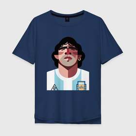 Мужская футболка хлопок Oversize с принтом Football - Maradona в Петрозаводске, 100% хлопок | свободный крой, круглый ворот, “спинка” длиннее передней части | argentina | diego | football | maradona | messi | аргентина | гол | диего | игрок | марадона | месси | мяч | рука бога | спорт | футбол | футболист | чемпион