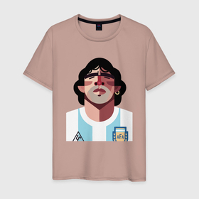 Мужская футболка хлопок с принтом Football - Maradona в Екатеринбурге, 100% хлопок | прямой крой, круглый вырез горловины, длина до линии бедер, слегка спущенное плечо. | argentina | diego | football | maradona | messi | аргентина | гол | диего | игрок | марадона | месси | мяч | рука бога | спорт | футбол | футболист | чемпион