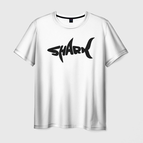 Мужская футболка 3D с принтом Чёрная акула в Курске, 100% полиэфир | прямой крой, круглый вырез горловины, длина до линии бедер | Тематика изображения на принте: shark | sharks | акула | акулёнок | акулы | акулята | море | морской обитатель | рыба | рыбы
