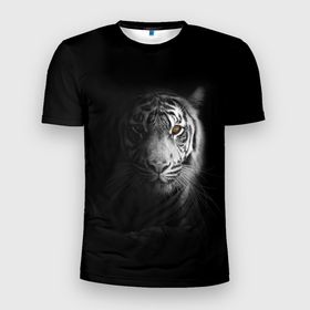 Мужская футболка 3D спортивная с принтом БЕЛЫЙ ТИГР , 100% полиэстер с улучшенными характеристиками | приталенный силуэт, круглая горловина, широкие плечи, сужается к линии бедра | Тематика изображения на принте: animal | art | beast | cat | hunter | picture | power | strong | tiger | white | белый | благородный | гордый | дикие | животные | звери | кошки | охотник | тигр | хищник | царь