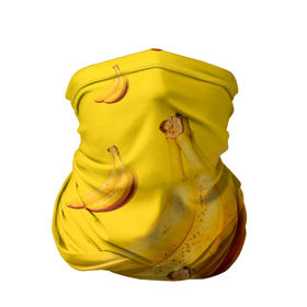 Бандана-труба 3D с принтом Банановый рай в Санкт-Петербурге, 100% полиэстер, ткань с особыми свойствами — Activecool | плотность 150‒180 г/м2; хорошо тянется, но сохраняет форму | банановый | бананы | желтый | кожура | фрукты