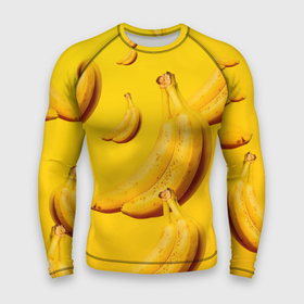 Мужской рашгард 3D с принтом Банановый рай в Екатеринбурге,  |  | банановый | бананы | желтый | кожура | фрукты