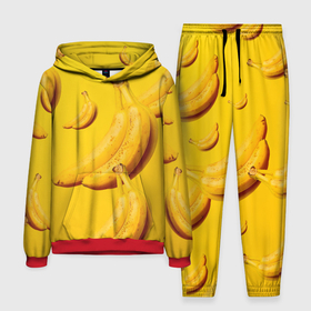 Мужской костюм 3D (с толстовкой) с принтом Банановый рай в Кировске,  |  | Тематика изображения на принте: банановый | бананы | желтый | кожура | фрукты