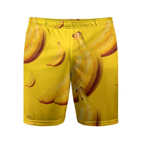 Мужские шорты спортивные с принтом Банановый рай в Белгороде,  |  | банановый | бананы | желтый | кожура | фрукты