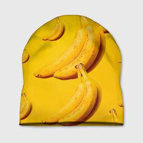 Шапка 3D с принтом Банановый рай в Екатеринбурге, 100% полиэстер | универсальный размер, печать по всей поверхности изделия | банановый | бананы | желтый | кожура | фрукты