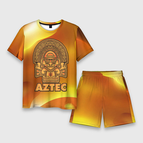 Мужской костюм с шортами 3D с принтом Aztec Ацтеки в Белгороде,  |  | ацтеки | ацтекская империя | индеец | индейцы | символ | фигурка