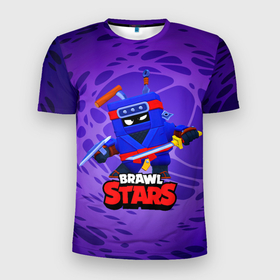 Мужская футболка 3D спортивная с принтом Ninja Ash Brawl Stars Эш  в Белгороде, 100% полиэстер с улучшенными характеристиками | приталенный силуэт, круглая горловина, широкие плечи, сужается к линии бедра | ash | brawl | brawl stars | brawlstars | brawl_stars | аш | бравл | бравлстарс | эш