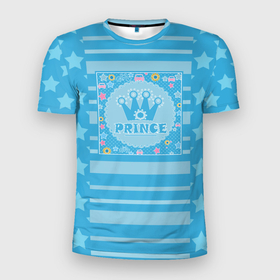 Мужская футболка 3D спортивная с принтом Для маленького принца  в Курске, 100% полиэстер с улучшенными характеристиками | приталенный силуэт, круглая горловина, широкие плечи, сужается к линии бедра | день рождения | для мальчика | корона | малышам | мальчиковый | подарок | принц | украшение