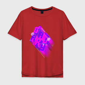 Мужская футболка хлопок Oversize с принтом Галактика в Санкт-Петербурге, 100% хлопок | свободный крой, круглый ворот, “спинка” длиннее передней части | galaxy | абстракция | винтаж | градиент | динамика | леттеринг | тени | яркость