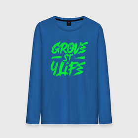 Мужской лонгслив хлопок с принтом Grove street for Life , 100% хлопок |  | green | grove | винтаж | граффити vaporwave | леттеринг | текстуры | тени | яркость