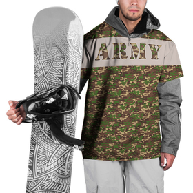 Накидка на куртку 3D с принтом Армия в Кировске, 100% полиэстер |  | army | армия | военный | комуфляж | слово