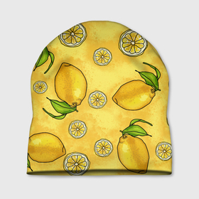 Шапка 3D с принтом Лимончик в Белгороде, 100% полиэстер | универсальный размер, печать по всей поверхности изделия | вечеринка | другу | еда | лимон | подруге | фрукты