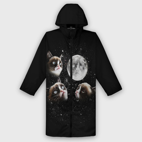 Дождевик унисекс 3D с принтом ГРУСТНЫЕ ЛУННЫЕ КОТЫ в Новосибирске,  |  | cat | cosmo | face | memes | night | sky | stars | голова | звезды | интернет | космос | коты | кошки | лицо | луна | мем | ночь | отражение | прикол | рисунок