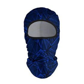 Балаклава 3D с принтом Черно-синий геометрический   в Новосибирске, 100% полиэстер, ткань с особыми свойствами — Activecool | плотность 150–180 г/м2; хорошо тянется, но при этом сохраняет форму. Закрывает шею, вокруг отверстия для глаз кайма. Единый размер | абстрактный | геометрические фигуры | геометрический | модный | молодежный | полосы | синий | синий и черный