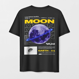 Мужская футболка 3D с принтом Mood в Санкт-Петербурге, 100% полиэфир | прямой крой, круглый вырез горловины, длина до линии бедер | астрономия | космос | луна | описание | спутник