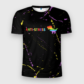 Мужская футболка 3D спортивная с принтом Pop It Anti Stress - Dinosaur - Grunge в Петрозаводске, 100% полиэстер с улучшенными характеристиками | приталенный силуэт, круглая горловина, широкие плечи, сужается к линии бедра | 2021 | anti | dimple | dinosaur | fidget | pop it | pop it anti stress | popit | simple | simpledimple | stress | trend | trends | анти | гранж | димпл | поп ит | симпл | стресс | тренд | тренды | фиджет