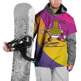Накидка на куртку 3D с принтом Лапша на скейте , 100% полиэстер |  | Тематика изображения на принте: вермишель | лапша | макароны | паста | скейт | спорт
