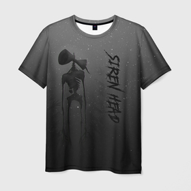 Мужская футболка 3D с принтом Gray Siren head , 100% полиэфир | прямой крой, круглый вырез горловины, длина до линии бедер | games | monster | siren head | игры | лес | монстр | сирена | сиреноголовый | страшилка | ужастик | хоррор