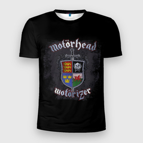 Мужская футболка 3D спортивная с принтом Shield of Motorhead в Белгороде, 100% полиэстер с улучшенными характеристиками | приталенный силуэт, круглая горловина, широкие плечи, сужается к линии бедра | alternative | metall | motorhead | music | rock | альтернатива | металл | моторхед | моторхэд | музыка | рок