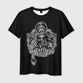 Мужская футболка 3D с принтом Скелет Лемми в Белгороде, 100% полиэфир | прямой крой, круглый вырез горловины, длина до линии бедер | alternative | metall | motorhead | music | rock | альтернатива | лемми | металл | моторхед | моторхэд | музыка | рок