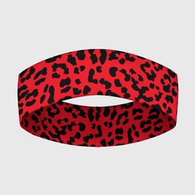 Повязка на голову 3D с принтом Леопард Красный в Екатеринбурге,  |  | animal | texture | леопард | паттерн леопарда | текстура | текстура леопарда | тренд