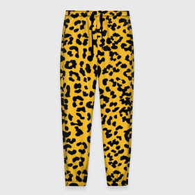 Мужские брюки 3D с принтом Леопард желтый , 100% полиэстер | манжеты по низу, эластичный пояс регулируется шнурком, по бокам два кармана без застежек, внутренняя часть кармана из мелкой сетки | animal | texture | леопард | паттерн леопарда | текстура | текстура леопарда | тренд