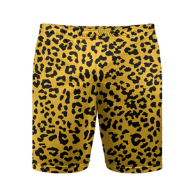 Мужские шорты спортивные с принтом Леопард желтый ,  |  | Тематика изображения на принте: animal | texture | леопард | паттерн леопарда | текстура | текстура леопарда | тренд