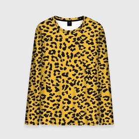 Мужской лонгслив 3D с принтом Леопард желтый в Петрозаводске, 100% полиэстер | длинные рукава, круглый вырез горловины, полуприлегающий силуэт | animal | texture | леопард | паттерн леопарда | текстура | текстура леопарда | тренд