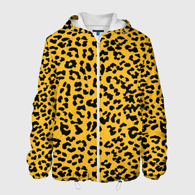 Мужская куртка 3D с принтом Леопард желтый , ткань верха — 100% полиэстер, подклад — флис | прямой крой, подол и капюшон оформлены резинкой с фиксаторами, два кармана без застежек по бокам, один большой потайной карман на груди. Карман на груди застегивается на липучку | Тематика изображения на принте: animal | texture | леопард | паттерн леопарда | текстура | текстура леопарда | тренд
