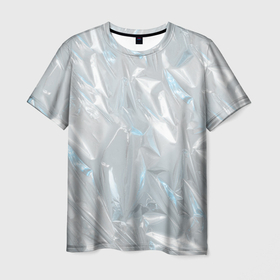 Мужская футболка 3D с принтом Голографическая текстура в Новосибирске, 100% полиэфир | прямой крой, круглый вырез горловины, длина до линии бедер | Тематика изображения на принте: голографическая | голография | метал | паттерн | текстура | текстура метала | тренд | фольга