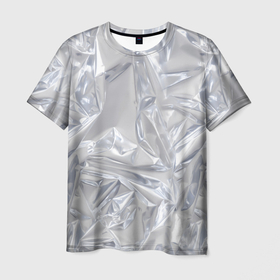 Мужская футболка 3D с принтом Голографичная фольга в Белгороде, 100% полиэфир | прямой крой, круглый вырез горловины, длина до линии бедер | голографическая | голография | метал | паттерн | текстура | текстура метала | тренд | фольга