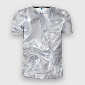 Мужская футболка 3D спортивная с принтом Голографичная фольга в Белгороде, 100% полиэстер с улучшенными характеристиками | приталенный силуэт, круглая горловина, широкие плечи, сужается к линии бедра | голографическая | голография | метал | паттерн | текстура | текстура метала | тренд | фольга
