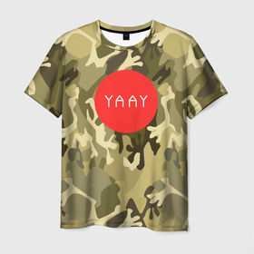 Мужская футболка 3D с принтом YAAY , 100% полиэфир | прямой крой, круглый вырез горловины, длина до линии бедер | russiadesign | yaaydesign | арт | екатеринбург | искусство | лягушачья лапка | свердловск | хаки | черданцев
