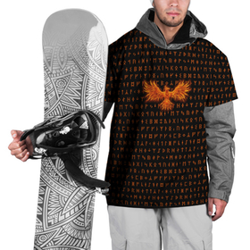 Накидка на куртку 3D с принтом Феникс в Петрозаводске, 100% полиэстер |  | Тематика изображения на принте: огонь | пламя | птица | руны | феникс