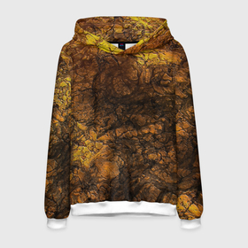 Мужская толстовка 3D с принтом Желто-черная текстура камня  в Новосибирске, 100% полиэстер | двухслойный капюшон со шнурком для регулировки, мягкие манжеты на рукавах и по низу толстовки, спереди карман-кенгуру с мягким внутренним слоем. | Тематика изображения на принте: вулканический | желтый | камень | модный | мрамор | мраморный узор | текстура камня | черный мрамор