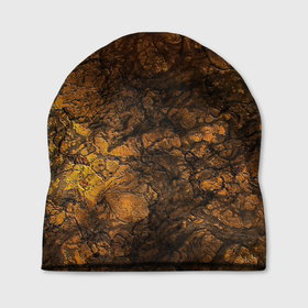 Шапка 3D с принтом Желто-черная текстура камня  в Курске, 100% полиэстер | универсальный размер, печать по всей поверхности изделия | Тематика изображения на принте: вулканический | желтый | камень | модный | мрамор | мраморный узор | текстура камня | черный мрамор