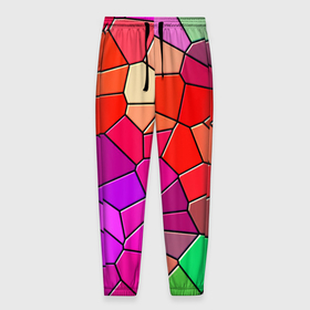 Мужские брюки 3D с принтом Мозаика цветная в Кировске, 100% полиэстер | манжеты по низу, эластичный пояс регулируется шнурком, по бокам два кармана без застежек, внутренняя часть кармана из мелкой сетки | drawing | figure | mosaic | мозаика | рисунок | фигура