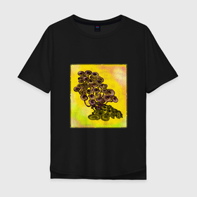 Мужская футболка хлопок Oversize с принтом Психоделические грибы в Петрозаводске, 100% хлопок | свободный крой, круглый ворот, “спинка” длиннее передней части | воображение | галлюцинация | графика | графический | гриб | грибы | желтый | лес | природа | психоделика | фантазия | фиолетовый