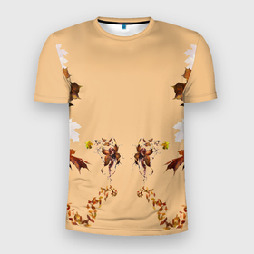 Мужская футболка 3D спортивная с принтом Прекрасный осенний листопад в Новосибирске, 100% полиэстер с улучшенными характеристиками | приталенный силуэт, круглая горловина, широкие плечи, сужается к линии бедра | лист | листопад | листья | осень | прекрасный осенний листопад | феи | фея