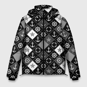 Мужская зимняя куртка 3D с принтом Черно белый морской плед в Тюмени, верх — 100% полиэстер; подкладка — 100% полиэстер; утеплитель — 100% полиэстер | длина ниже бедра, свободный силуэт Оверсайз. Есть воротник-стойка, отстегивающийся капюшон и ветрозащитная планка. 

Боковые карманы с листочкой на кнопках и внутренний карман на молнии. | для мальчика | клетка | модный | молодежный | море | морской | пэчворк | черно белый узор | штурвал