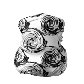 Бандана-труба 3D с принтом Черно-белый абстрактный узор  в Белгороде, 100% полиэстер, ткань с особыми свойствами — Activecool | плотность 150‒180 г/м2; хорошо тянется, но сохраняет форму | абстрактный | винтажный | детский | круги | молодежный | ретро | современный | спирали