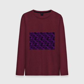 Мужской лонгслив хлопок с принтом Фиолетово черный абстрактный узор в Кировске, 100% хлопок |  | 