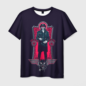 Мужская футболка 3D с принтом King Lemmy в Санкт-Петербурге, 100% полиэфир | прямой крой, круглый вырез горловины, длина до линии бедер | alternative | metall | motorhead | music | rock | альтернатива | лемми | металл | моторхед | моторхэд | музыка | рок