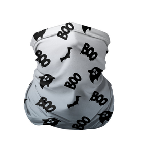 Бандана-труба 3D с принтом Boo! в Петрозаводске, 100% полиэстер, ткань с особыми свойствами — Activecool | плотность 150‒180 г/м2; хорошо тянется, но сохраняет форму | bat | boo | ghost | летучая мышь | привидение | призрак