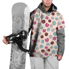 Накидка на куртку 3D с принтом Пончики донаты паттерн в Тюмени, 100% полиэстер |  | десерт | донаты | еда | паттерн | пончики | розовый | сладкое | шоколадный