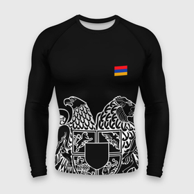 Мужской рашгард 3D с принтом Герб Армении и флаг в Тюмени,  |  | Тематика изображения на принте: армения | герб | лев и орел | лого | символ | флаг | флаг и герб армении